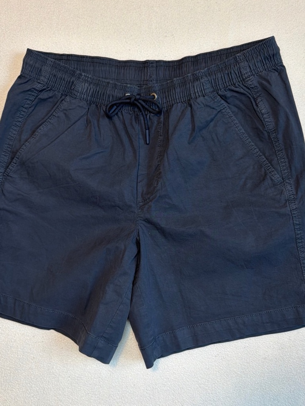 Source Unknown Men's Flat Front Navy Drawstring Shorts